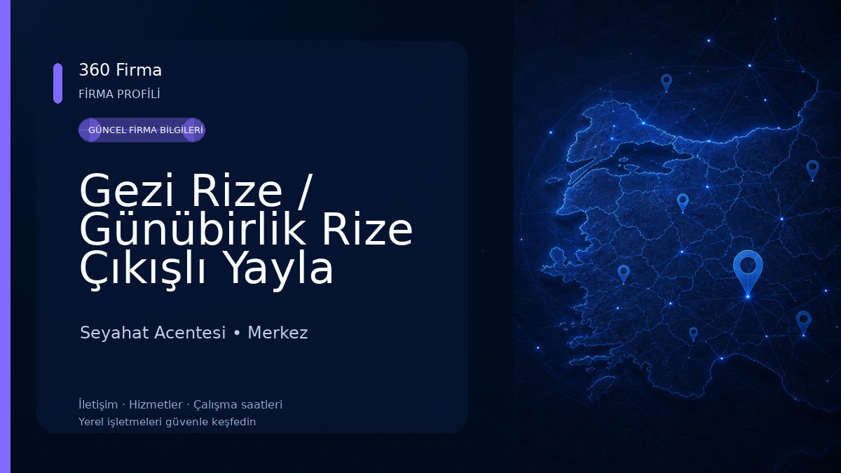 Gezi Rize / Günübirlik Rize Çıkışlı Yayla Turları Seyahat Acentesi